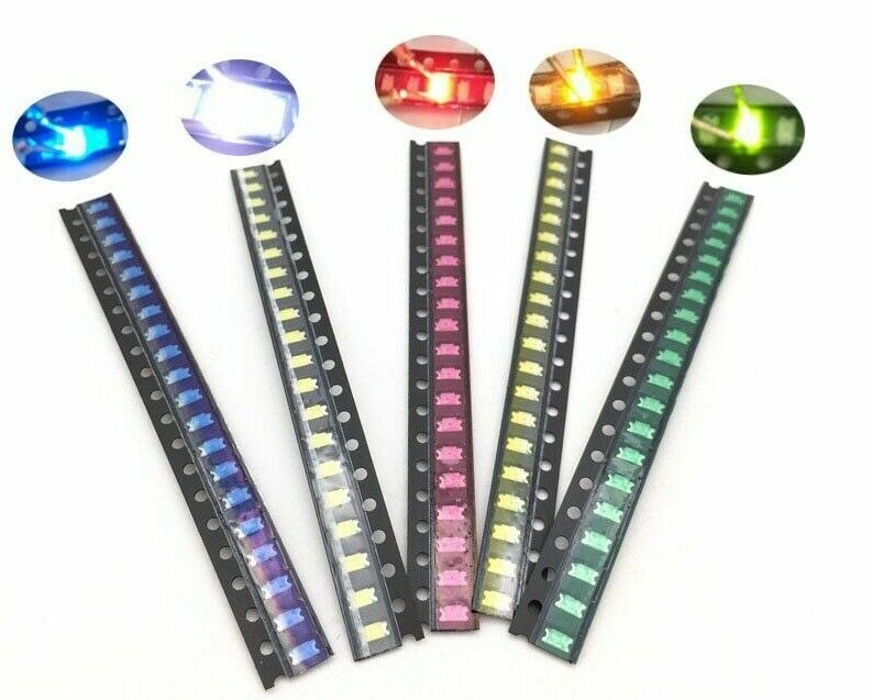 Cargue la imagen en el visor de la galería, 100pcs SMD 0402 0603 805 1206 LED lights /choose color and light