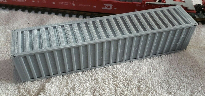 Load image into Gallery viewer, HO Scale Model Railroad  40 Foot Shipping Container  UNDECORATED GRAY USA/SELLER