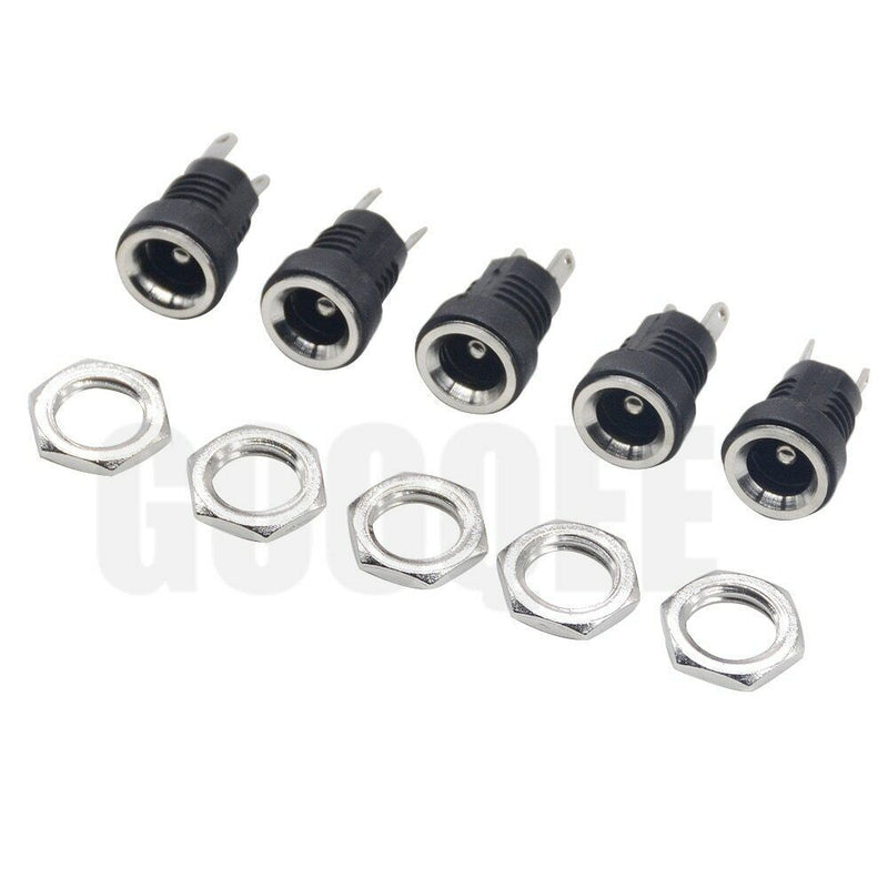 Load image into Gallery viewer, 5 PCS DC Power Supply Female Jack Socket Panel Mount 2.1mm x 5.5mm USA sell/ship