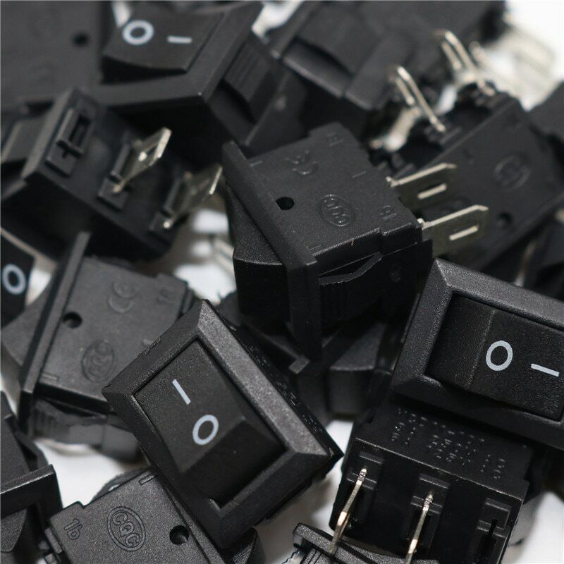 Load image into Gallery viewer, 5Pcs Rocker Switch 2PIN ON-OFF SPST10A 250VAC/3A 10x15mmBLACK KCD1 USA sold/ship
