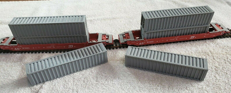 Load image into Gallery viewer, HO Scale Model Railroad  40 Foot Shipping Container  UNDECORATED GRAY USA/SELLER
