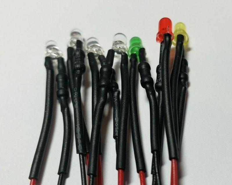 Load image into Gallery viewer, 5MM Pre Wired |12V  Built-in Resistors, white,red,green,and yellow 10pcs|usa s/h