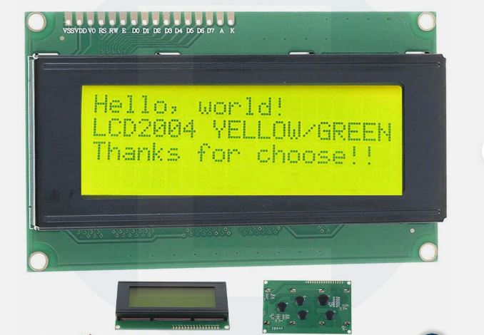 Load image into Gallery viewer, LCD 2004+12C Yellow B/lit Character Module Display Screen For Arduino HD44780