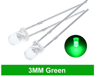 3mm Green Diffused LED 25 Pack