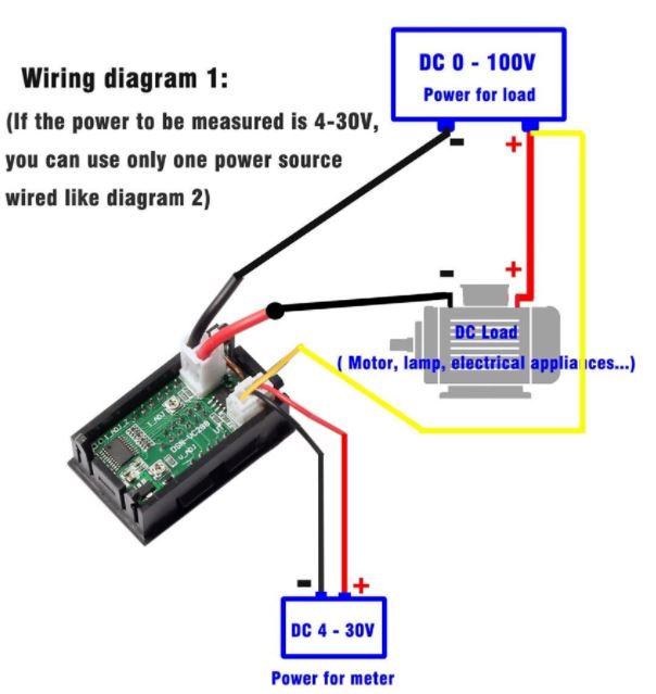 Load image into Gallery viewer, DC 0-100V 50A Digital LED Voltmeter Ammeter Volt tester w/Meter shunt 12v 24v