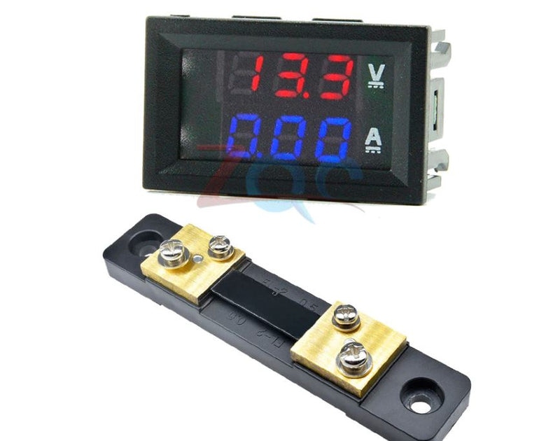 Load image into Gallery viewer, DC 0-100V 50A Digital LED Voltmeter Ammeter Volt tester w/Meter shunt 12v 24v