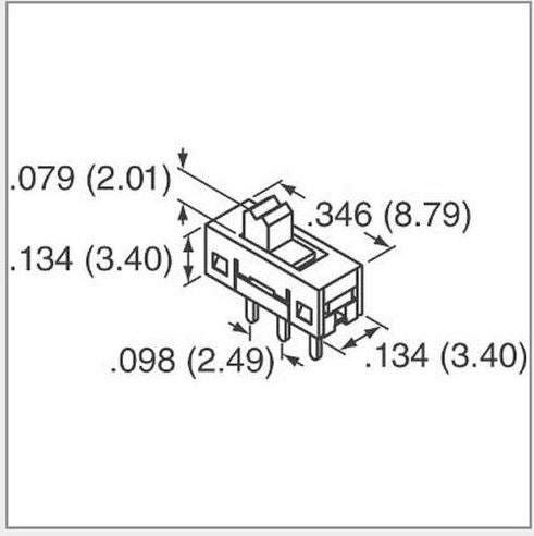 Load image into Gallery viewer, 3 Terminals PCB MT 2 Position SPDT 1P2T Mini Slide Switch