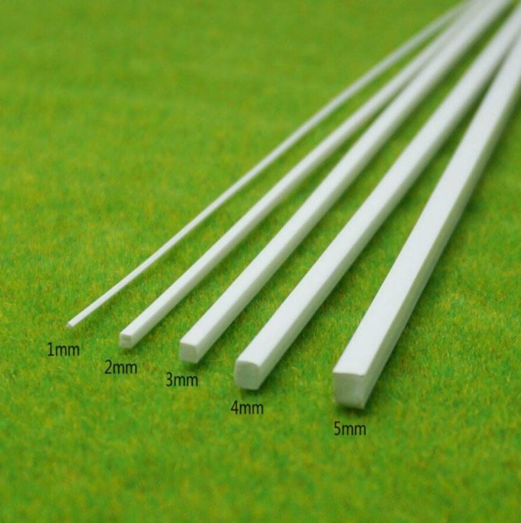 Cargue la imagen en el visor de la galería, Varilla de barra cuadrada de estireno ABS de 1 mm x 9,84, 10 unidades