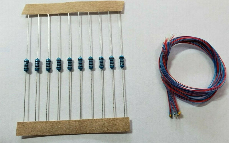 Cargue la imagen en el visor de la galería, Luces LED blancas SMD 402 con cables. El paquete incluye resistencias, 10 unidades.