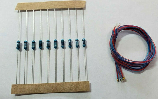 402 SMD White Led Lights With Wire Leads Package Includes Resistors 10PCS