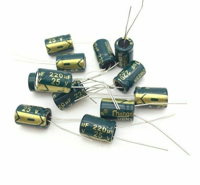 4 pcs 220uf 25v 105c radial electrolytic capacitors 4x220uf25v USA SHIPPING/SOLD