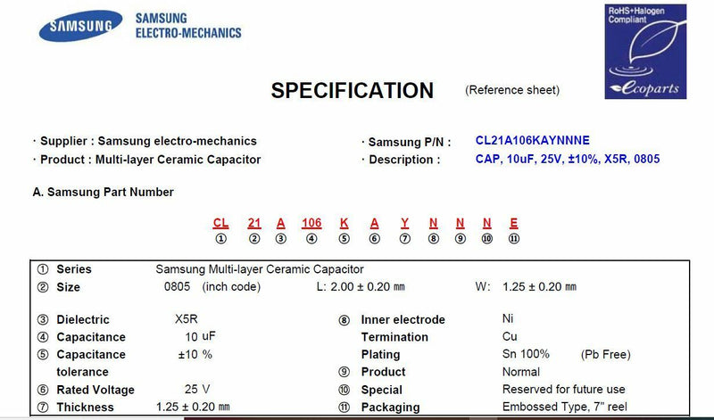 Cargue la imagen en el visor de la galería, 100 PCS 0805 10uF /25v  SMD Ceramic Chip Capacitor,
