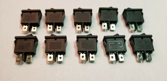 10Pcs 2 Pin Flat Rocker Switch 20 * 9 * 25mm 6A 250V 10A 125V