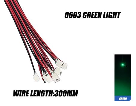 603 Green Pre Wirerd SMD Lights 10PCS Pack